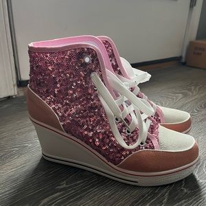 Women's sequin platform High Top Sneakers Fashion Sneakers